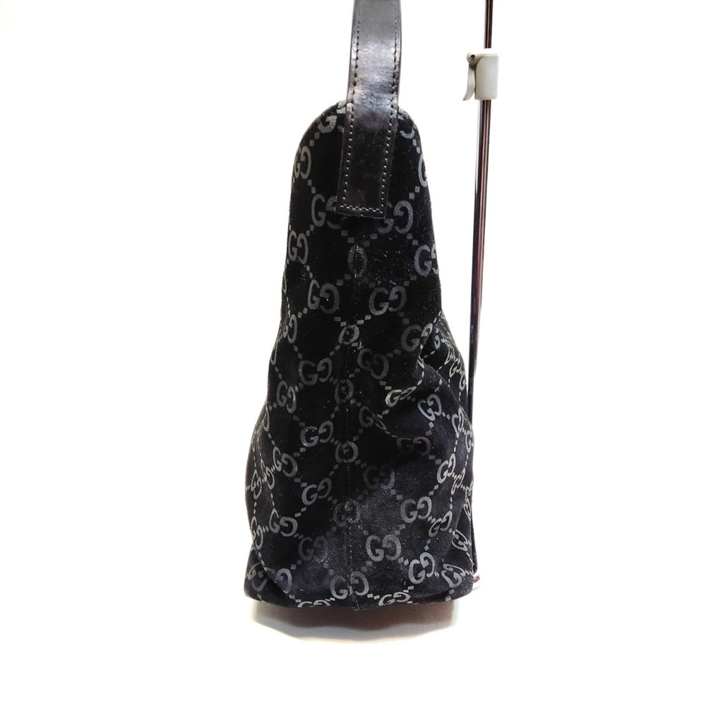 EUC Gucci Tom Ford Era Black Suede GG Monogram Shoulder Bag w/Metal on Strap - Picture 3 of 9